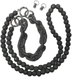 Universal Λουράκι Λαιμού Smartphone Neck Strap Multi-purpose Braided Chain Black