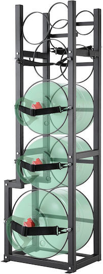 Vevor Refrigerant Tank Rack 1 X 50 lbs 2 X 30 lbs Plus 3 Small Bottle Tanks Cylinder Tank Rack 15.55 X 12.99 X 49.8 Inches Refrigerant Cylinder Shelf Freon Cases Gas Oxygen Nitrogen
