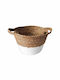 Weidenkorb 25x10cm Hellblau Natur