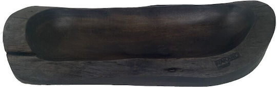 Nakaro Wood Serving Bowl Oval Wooden Black 50x21cm