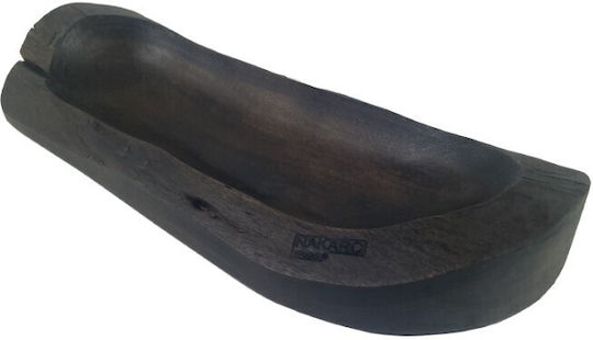 Nakaro Wood Serving Bowl Oval Wooden Black 40x22cm