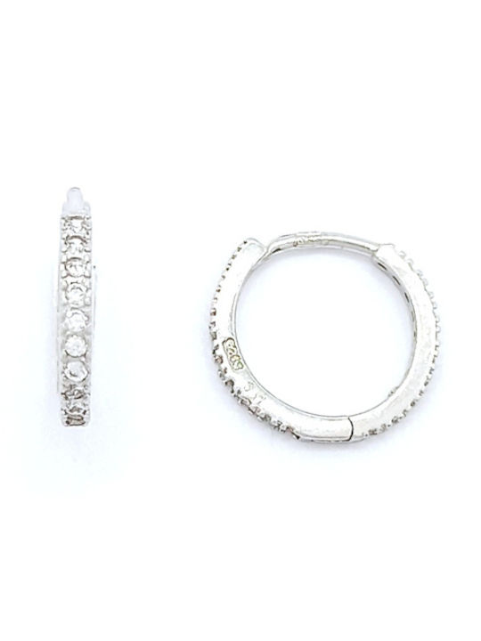 PS Silver Earrings Hoops made of Silver with Stones