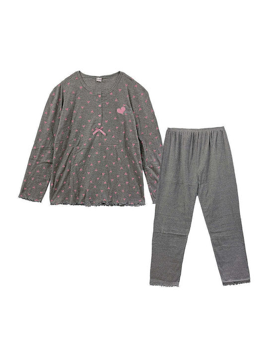 Ustyle Winter Damen Pyjama-Set Gray
