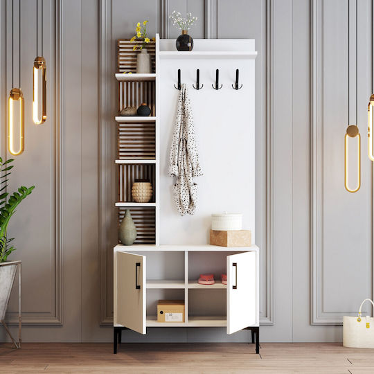 Viyana Eingangsmöbel mit Schuhschrank White 90x35x200cm