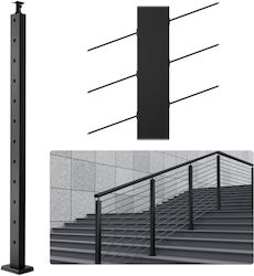 Vevor Cable Railing Post 42x1x2in 30° Angle Hole Stair Railing Post Black 1 Piece Vevor Cable Railing Post 42x1x2in 30° Angle Hole Stair Railing Post Black 1 Piece