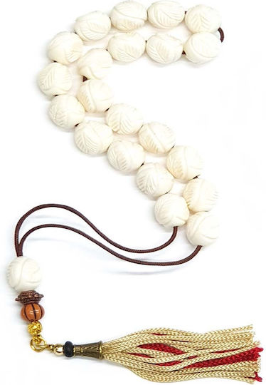 Roloi Komboloi Camel Bone Worry Beads White 30cm