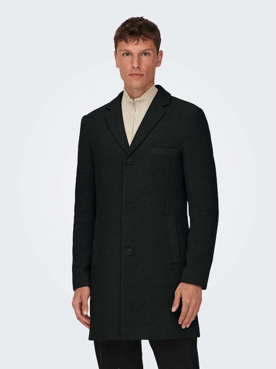 Only & Sons Ανδρικό Παλτό Black