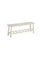 Stool For Living Room Wooden White 45x120x30cm