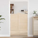 Swing Doors Louvred Design 1-pair 100x100 Cm Μασίφ Ξύλο Πεύκο Καφέ 100 X 100 Cm