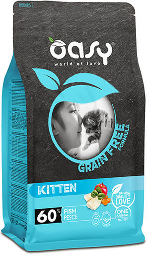Oasy Kitten Hrană Uscată fără Cereale & Gluten pentru Pisici Tinere cu Pește 1.5kg