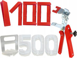 Tile Leveling Clips 1.0 Mm Set 100 Pieces X5 + Wedges + Pliers