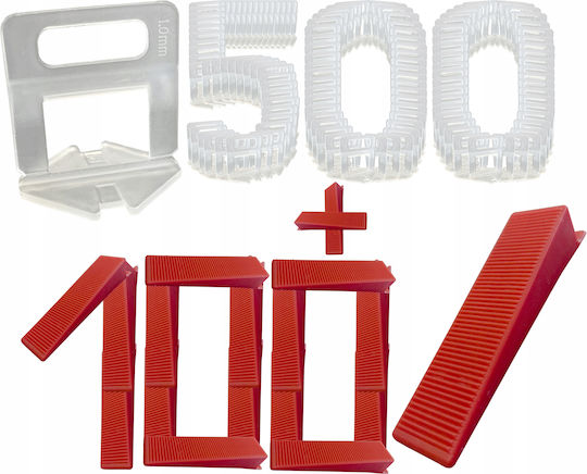 Cleme de Nivelare pentru Plăci 1,0 mm Set 100 Bucăți X5 100 Pană