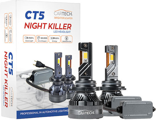 Cartech Lămpi Autoturismului HB4-9006 LED 6500K Alb rece 100W 1buc