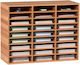 Vevor Wood Literature Organizer File Sorter Βάση Αποθήκευσης Χαρτιού 27 Υποδοχές Λευκό