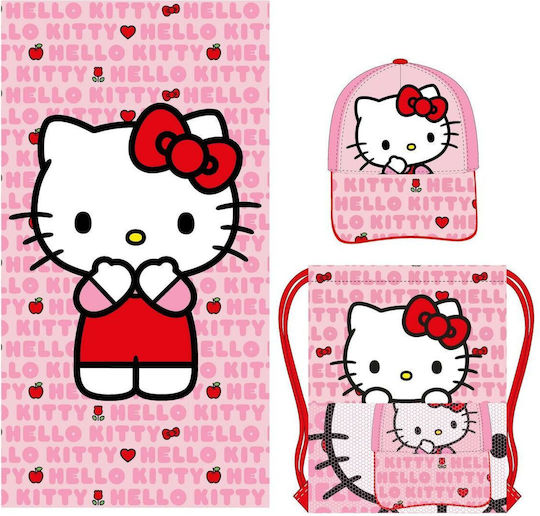 Hello Kitty Παιδική Πετσέτα Θαλάσσης Ροζ Hello Kitty