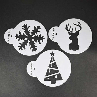 Christmas Set 1 3 Elegant Stencils 7cm