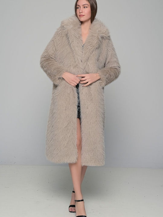 Women's Long Fur Beige