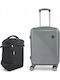Playful Bags Reisekoffer Hartschalen Silver mit 4 Räder Set 2Stück & Rucksack