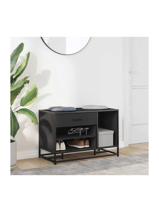 Vidaxl Shoe Bench Black Manufactured Wood Metal Black 849224