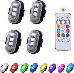 LED Wiederaufladbare Stroboskoplichter Fernbedienung RGBW Drohnen Boote Motorräder Autos 4 Stück TC-161 LED Wiederaufladbare Stroboskoplichter Fernbedienung RGBW Drohnen Boote Motorräder Autos 4 Stück TC-161