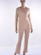 Women's Fabric Beige Trousers