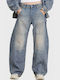 Γυναικείο Jean Παντελόνι σε Loose Εφαρμογή Dark Aged Denim