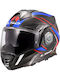 LS2 FF901 Advant X Carbon Future II Gloss White/Blue Motorradhelm Modular ECE 22.06 1550gr mit Sonnenblende