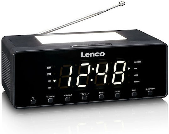Lenco Tischuhr Digital Metallisch Weiß CR-540BK