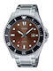 Casio Ανδρικό Ρολόι 44.2mm Μπαταρίας με Ασημί Μεταλλικό Μπρασελέ