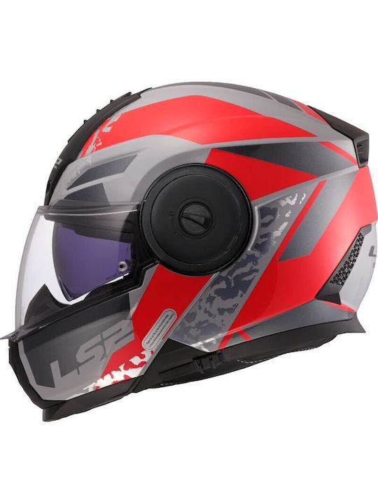 LS2 FF902 Scope II Oxyd Gloss Grey/Red Κράνος Μ...