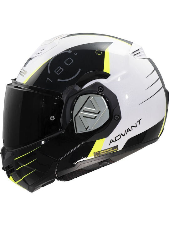 LS2 FF906 Advant Codex Gloss White/Black Κράνος Μηχανής Modular ECE 22.06 1650gr με Sunvisor