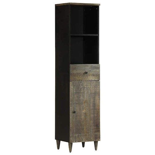 vidaXL Στήλη Μπάνιου Δαπέδου Μ38xΒ33xΥ160cm Μαύρη