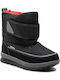 Leather Kids Snow Boots with Velcro Black