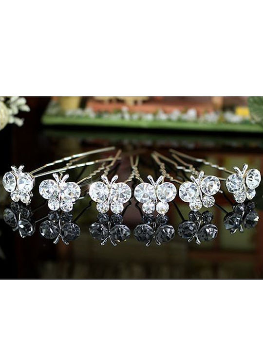Set of 6 Hair Pins Austrian Crystals Bride Bridesmaid Julita