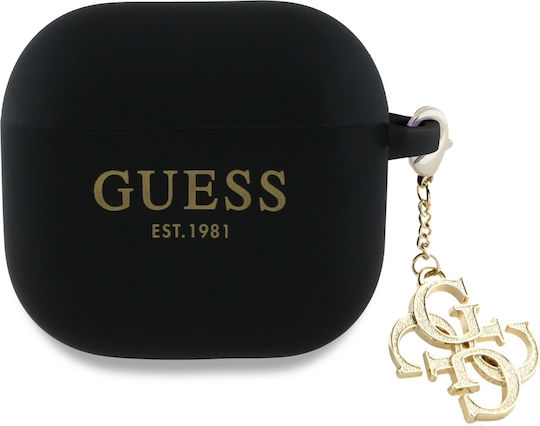 Guess Charm Case Silicone in Black color for Apple AirPods 4