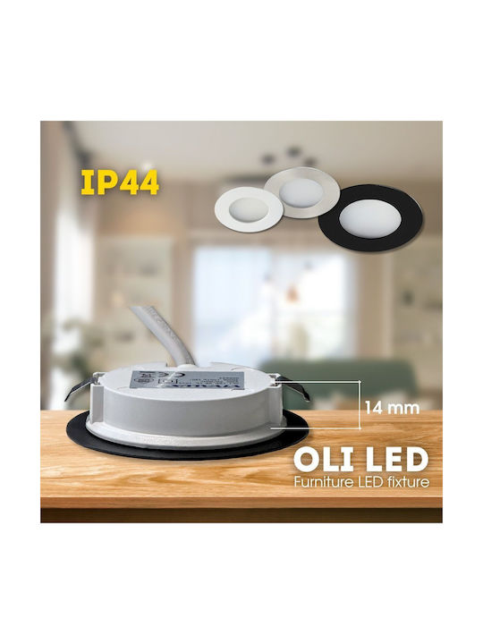 Vivalux Metallic Recessed Spot with Integrated LED and Natural White Light Black 1pcs