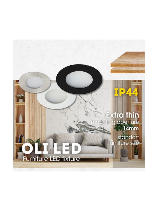 Vivalux Metallic Recessed Spot with Integrated LED and Natural White Light White 1pcs