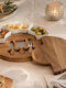 Wooden Cheese Platter with 3 Knives + 3 Bowls Gourmet Hfa
