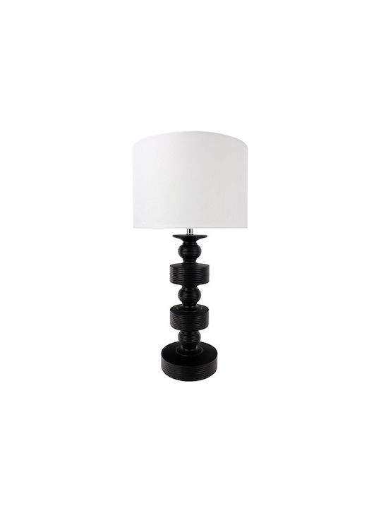 InTheBox Plastic Table Lamp for Socket E27 with White Shade and Black Base
