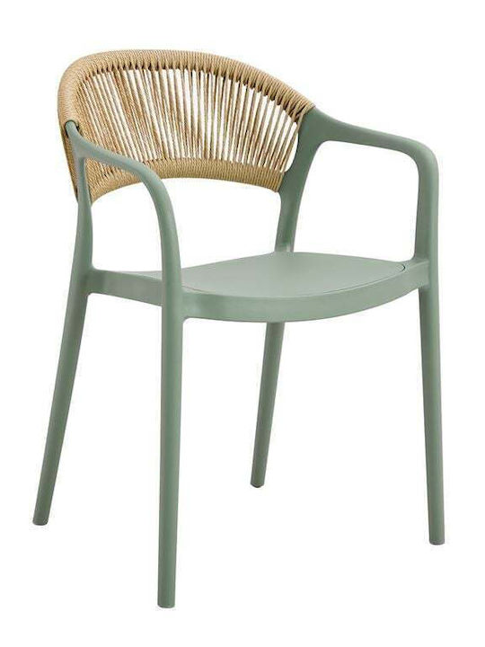 Scaun De Exterior Rattan Donna Verde Pădure/Nat...