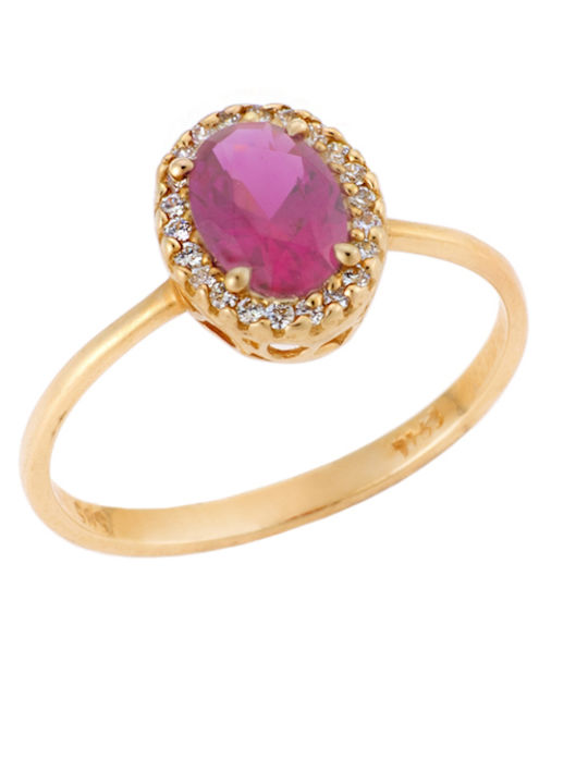 Damen Ring mit Zirkonia aus Gold 14K