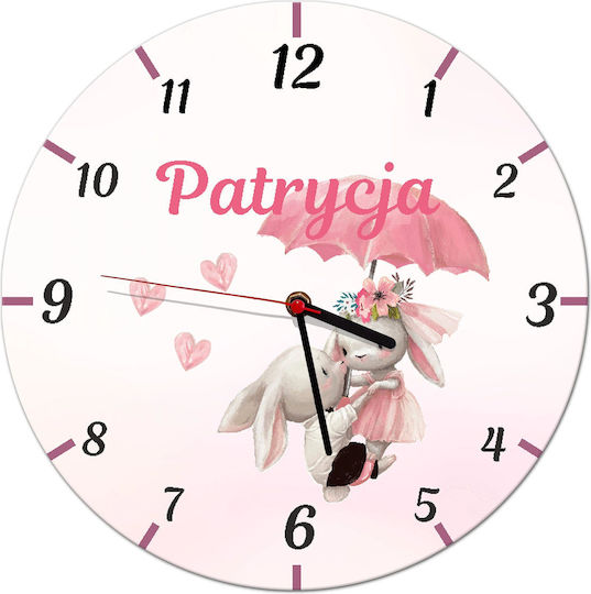 Rosa Baby-Namens-Wanduhr