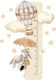 Kids Growth Chart Bunny Balloon Wall Sticker Beige 45x120