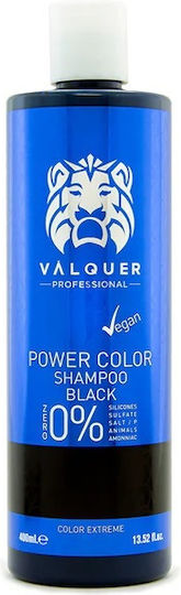 Valquer Power Color Negru Sampon de Reconstrucție/Hrană și Păstrarea Culorii pentru Vopsit Păr 400ml