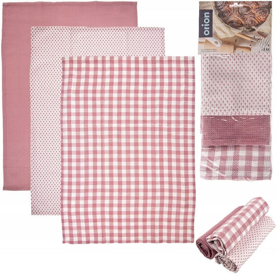 Orion Handtuch aus 100% Baumwolle in Rosa Farbe 70x50cm 3Stück