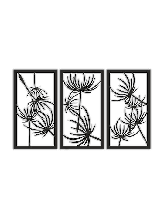 Triptych Open Work Panel Blowers Boho Decoration 3D Painting Living Room 56x96