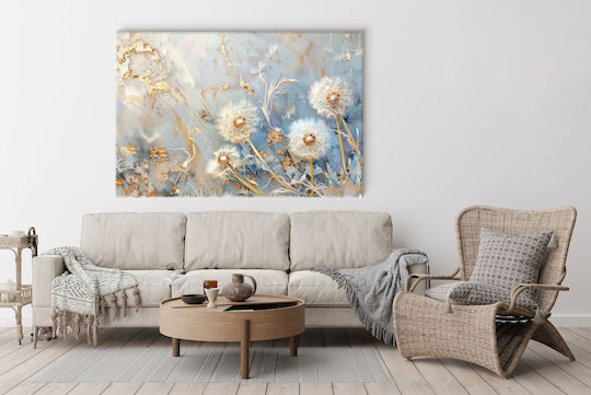 Moderne Leinwandmalerei Wanddekoration Löwenzahn Pastell 80x120