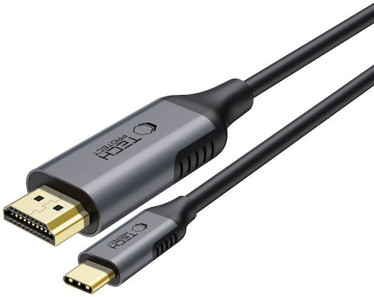 Tech-Protect Ultraboost HDMI 2.0 Premium High Speed 4K 60Hz HDR Кабел HDMI мъжки - USB-C мъжки 1.8м Черен