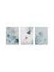Three Wall Posters Room Decorations Flower Images 30x40