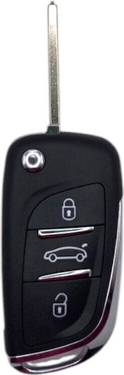 Foldable Car Key Shell with Blade with 3 Buttons for Citroen
